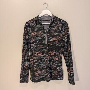 Hind Running Fleece Lined Shirt Jacket Mock Neck Quarter Zip - Size M